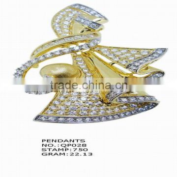 QP028 2012 Hot Sale Style 18k Gold Pendant