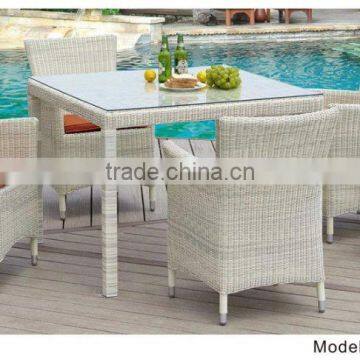 6pcs classic UK Europen style PE rattan wicker dining set with drink table