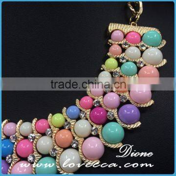 Luxury Classy Women Fashion Gold Alloy Exaggerate Statements Crystal Gift Necklace Wholesale photo-3