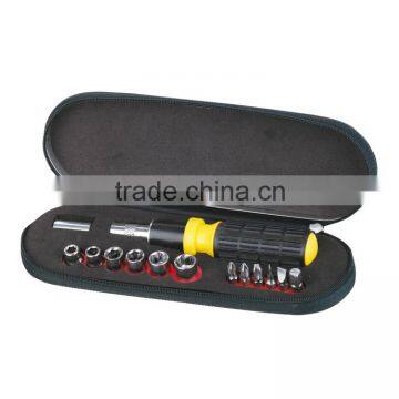 15pcs Ratchet Handle Socket Set Bit Set Kraft Tool Box