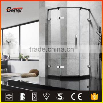 High quality 304 stainless steel hinged corner bath shower screen