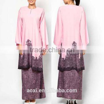 Loose Style Embroidered Matched Scarf Women Muslim Dress