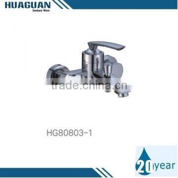 Chrome plated double handle bathroom mixer