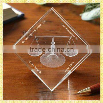 Wholesale 3D Laser Glass Paperweight For Business Gifts