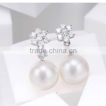 natural pearl earrings For Women Genuine Cultured Nature Freshwater Pearl Bridal Earrings