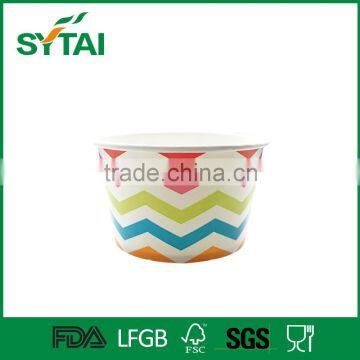 16oz 520ml pe coated custom logo printed ice cream/frozen yogurt paper bowl for hot sale