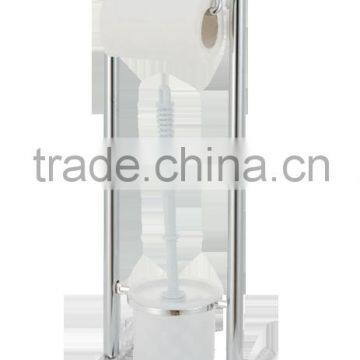 Modern Chrome Toilet brush and paper roll holder stand bath furniture