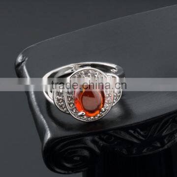 2016 High Quality Reasnable Price Orange Color Cubic Zirconia Ring in White Gold Plated Jewelry to India Snapdeal Flipkart photo-4
