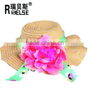 fashionable girls hat children summer straw hat with flower