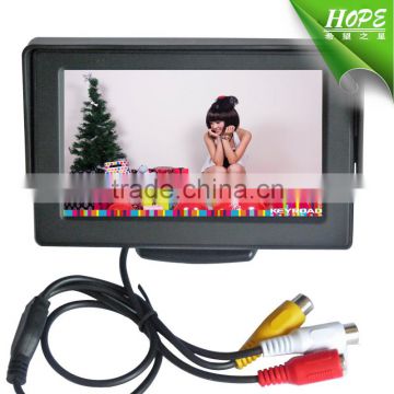 2AV inputs wall mount desktop widescreen 16:9 4.3inch car lcd monitor