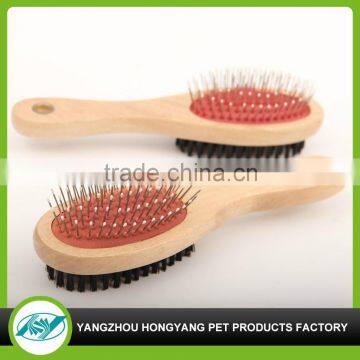 lenght 23.5cm with wooden handle double side dog brush