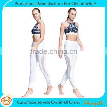 Women Yoga Capri Leggings Gym Activewear Workout Pants White Yoga Pants