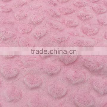 Super soft cuddle heart embossed minky fabric for baby