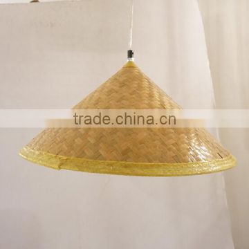 Vintage Fancy Indoor Decorative Hat Shaped Chandelier Bamboo Hand Woven Pendant Lights/Lamps