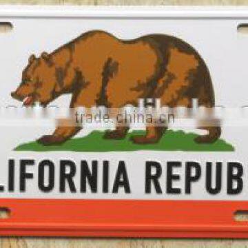 USA California decorartive printing embossed metal aluminum license plate