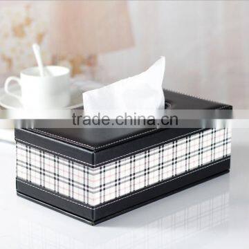 China Jinhua Wholesale Luxury Tissue Boxes, Decorative Pattern Leather Family Tissue Box