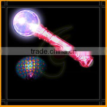 6 led metallic cosmic ball flashing stick light wand