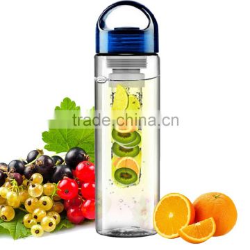 fruit infuser water bottle,plastic sport drinking bottle water bottle,plastic fruit juice bottles with blue cap