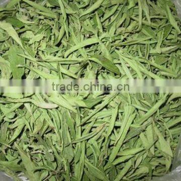 Dried stevia leaves cut for tea use