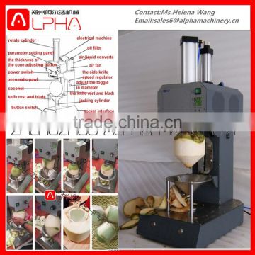 Factory Price green coconut peel cutting machine price/coconut sheller/coconut peeling machine