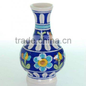 Blue Pottery Pot Vase Pot Home Decor Gift Rich Art And Craft