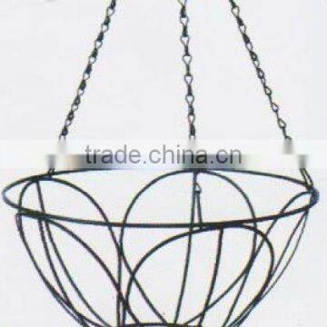 Metal hanging flower basket bracket