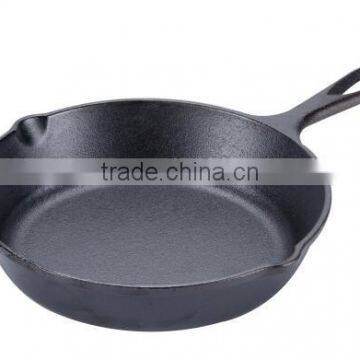 cnc milled machined 12" Preseasoned Cast iron skillet