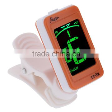 Rowin LT-32 Clip-on Guitar Tuner for Beginner Professional Digital Tuner for Acoustic Electric Bass Chromatic Violin Ukulele