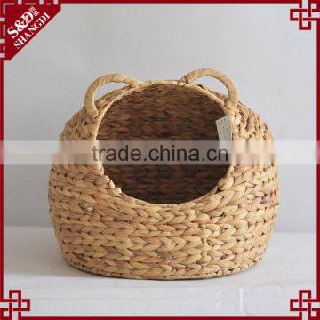 Pet product wholesale natural water hyacinth woven pet bed