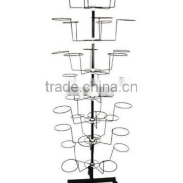 Special Retail Hat Cap Metal Rack Rotating Spinner Floor Standing