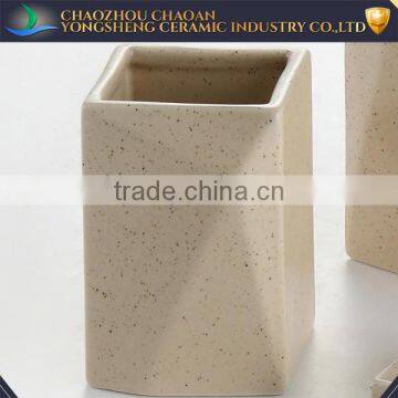 Hot Sale Ceramic Cream Color Black Dots Bath Accessory for Hotel photo-3