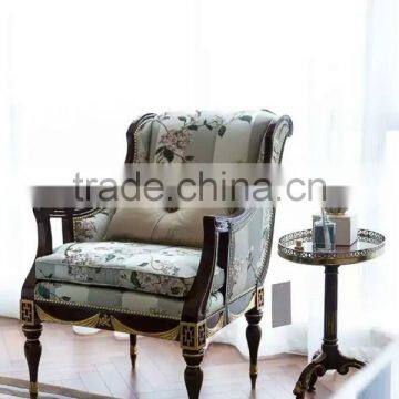 Vintage Style Castle Single Sofa Exquisite Hand Carved Wing Arm Sofa Imperial Gold Painted One Seat Sofa Chair photo-2