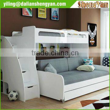 Kids Wooden Furniture Transitional Bunk Bed with Table