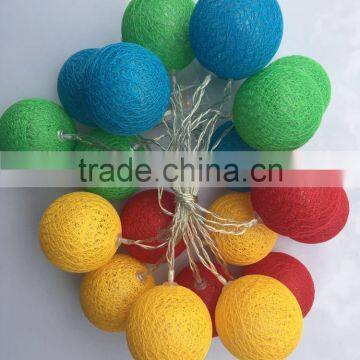 Outdoor Cotton 6cm Ball Led String Lights 1m 10leds Fairy Christmas Lamp Home Wedding Party photo-4
