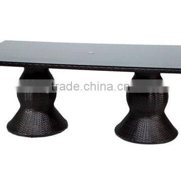 2017 Trade Assurance Most Popular Outdoor Alum Frame Rattan Restaurant Used Dinning Table Set photo-3