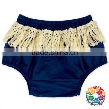 Unisex Baby Boys And Girls Solid Color Tassel Underwear Diaper Cover Navy Bloomers For Kids photo-3