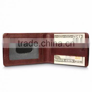 pull tab card holder Ultra Slim Bifold Leather Wallet