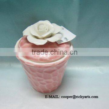 wholesale hand painted ceramic storage jar with lid