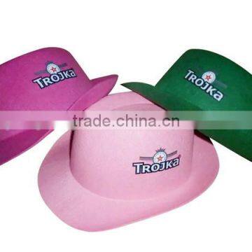 Hot Sale Black Custom Floppy Wool Fabric Material Bowler Fedora Hat With Ribbon for Party Events on Sale Made in China photo-5