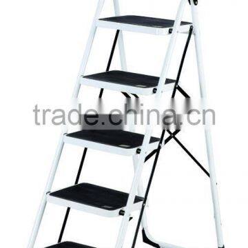 5 steps folding step ladder with safety rail