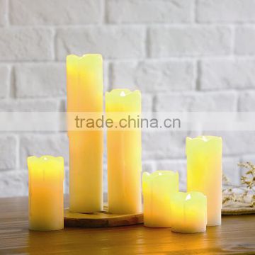 S/6 Battery Powered LED Slim Pillar Wax Candles Flameless LED Candles