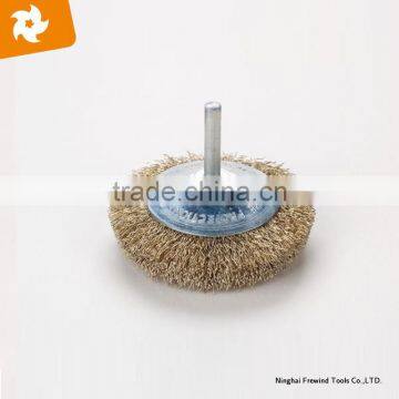 100mm crimped wire bevel brush with shaft