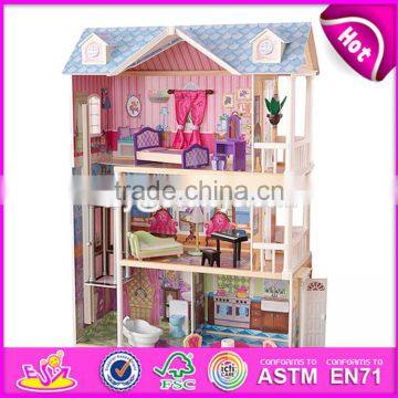 New style 14 furniture pieces children luxury wooden toy dream cottages W06A225