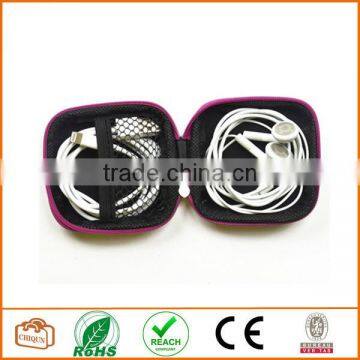 Square Shaped Carrying Hard Case Storage Bag for MP3/MP4 Bluetooth Earphone Earbuds With Mesh Pocket, Zipper Enclosure photo-4