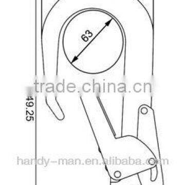 A7312 CE EN362 Forged Aluminum Double Action Safety Rebar Hook photo-3