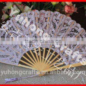 wholesale 27cm wedding purple lace wedding fans