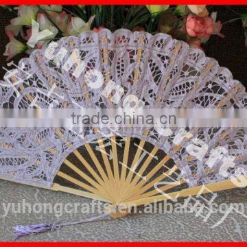 Wholesale 27cm Wedding Purple Lace Wedding Fans