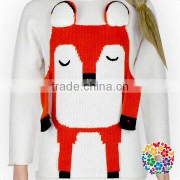 Lovely Fox Print Baby Sweater Knitted Pattern Long Sleeve Sweaters Baby Winter Pullover Sweater photo-2