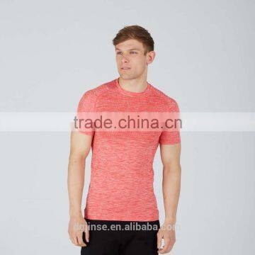 The factory price popular summer hot style sportswear fitness custom logo mens seamless short sleeve t shirt