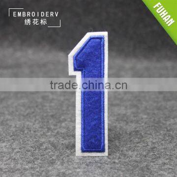 Chenille Number Embroidered Label and Embroidery Patch for Clothing